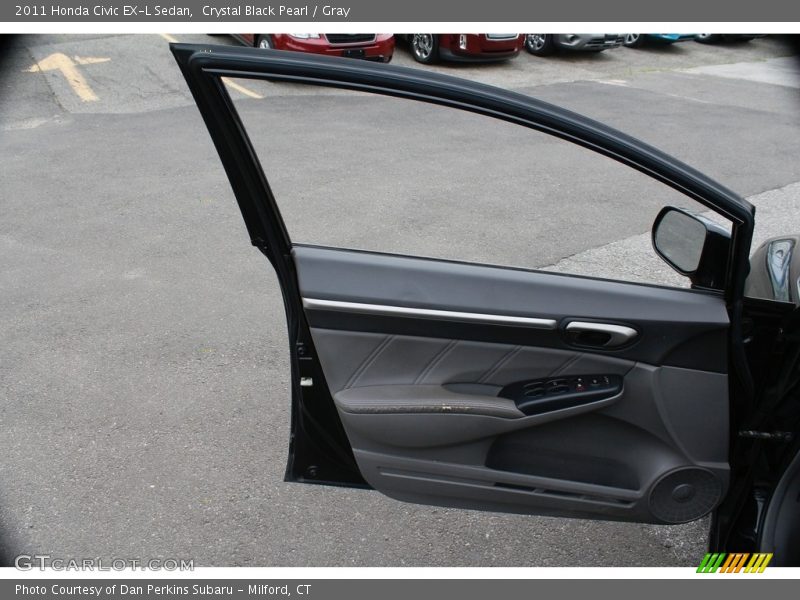 Crystal Black Pearl / Gray 2011 Honda Civic EX-L Sedan