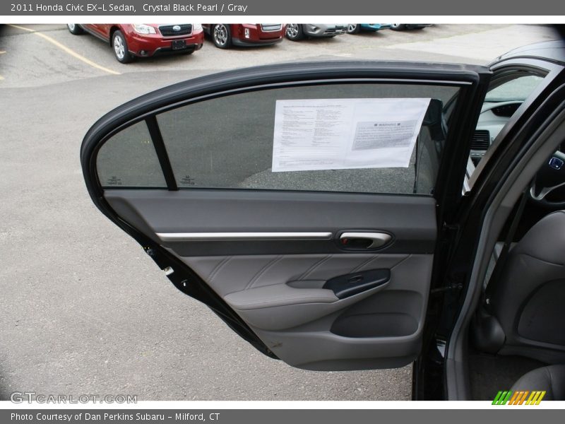 Crystal Black Pearl / Gray 2011 Honda Civic EX-L Sedan