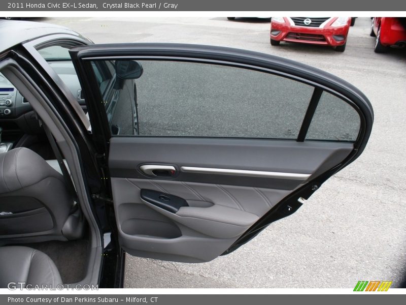 Crystal Black Pearl / Gray 2011 Honda Civic EX-L Sedan