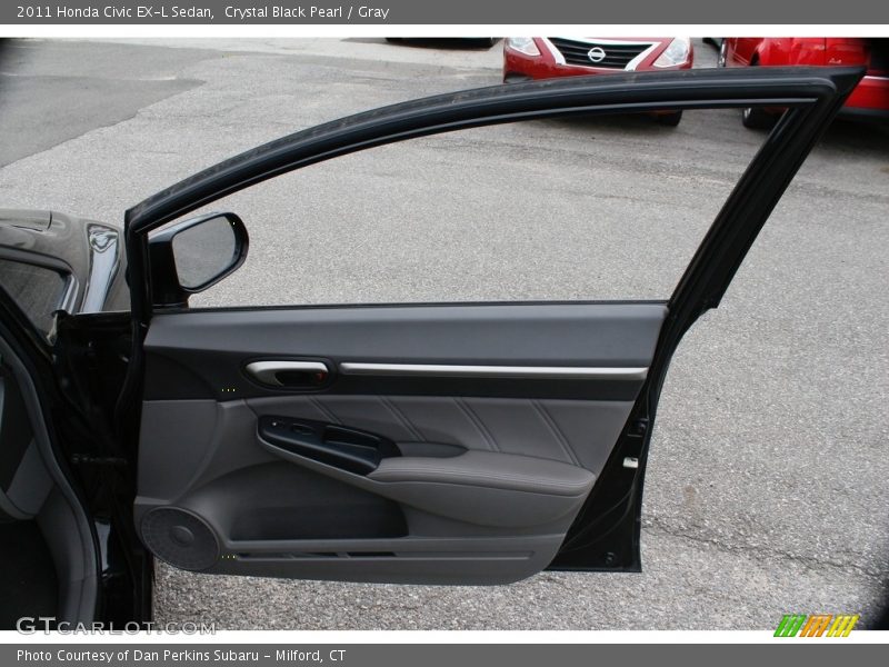 Crystal Black Pearl / Gray 2011 Honda Civic EX-L Sedan