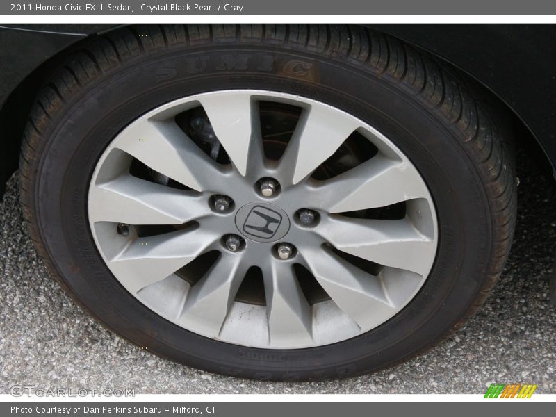 Crystal Black Pearl / Gray 2011 Honda Civic EX-L Sedan