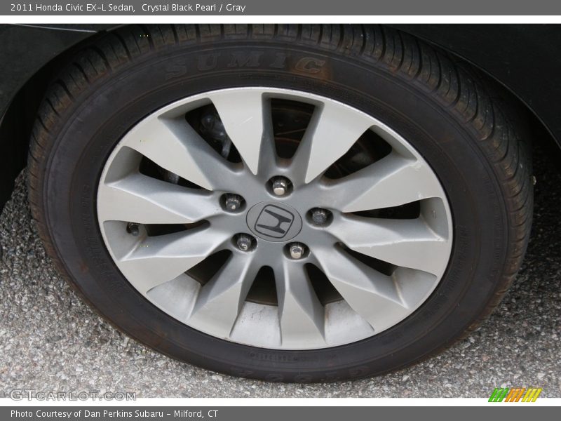 Crystal Black Pearl / Gray 2011 Honda Civic EX-L Sedan