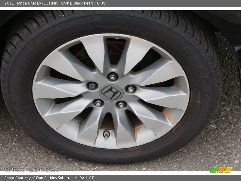 Crystal Black Pearl / Gray 2011 Honda Civic EX-L Sedan