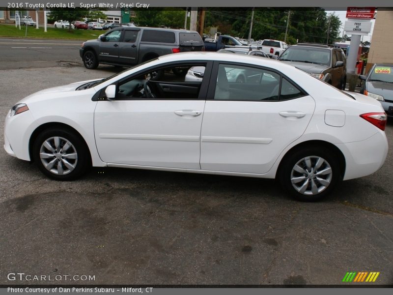 Super White / Steel Gray 2016 Toyota Corolla LE