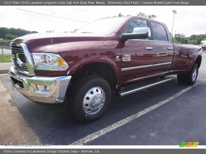 Delmonico Red Pearl / Canyon Brown/Light Frost Beige 2017 Ram 3500 Laramie Longhorn Crew Cab 4x4 Dual Rear Wheel