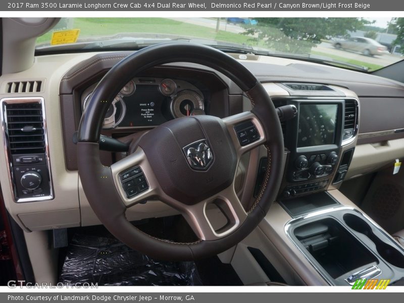 Delmonico Red Pearl / Canyon Brown/Light Frost Beige 2017 Ram 3500 Laramie Longhorn Crew Cab 4x4 Dual Rear Wheel