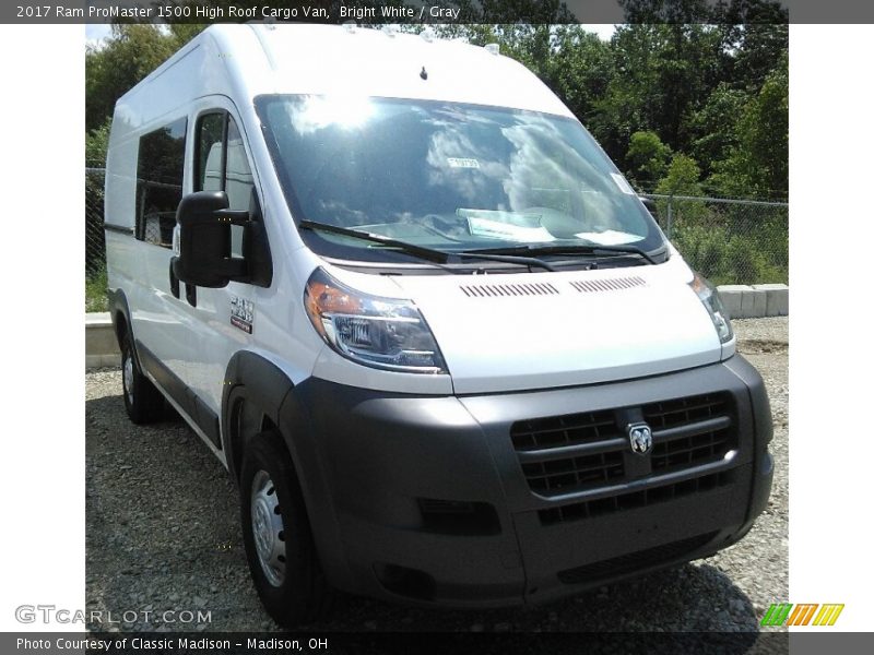Bright White / Gray 2017 Ram ProMaster 1500 High Roof Cargo Van