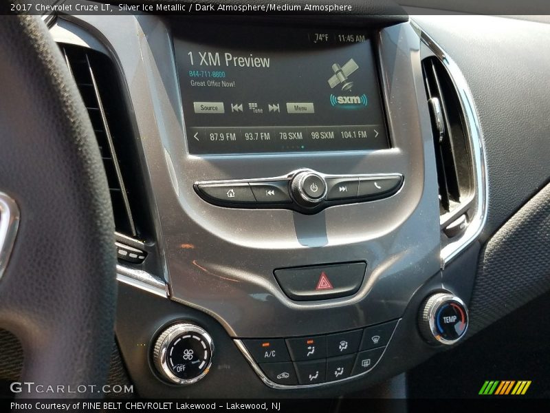 Silver Ice Metallic / Dark Atmosphere/Medium Atmosphere 2017 Chevrolet Cruze LT