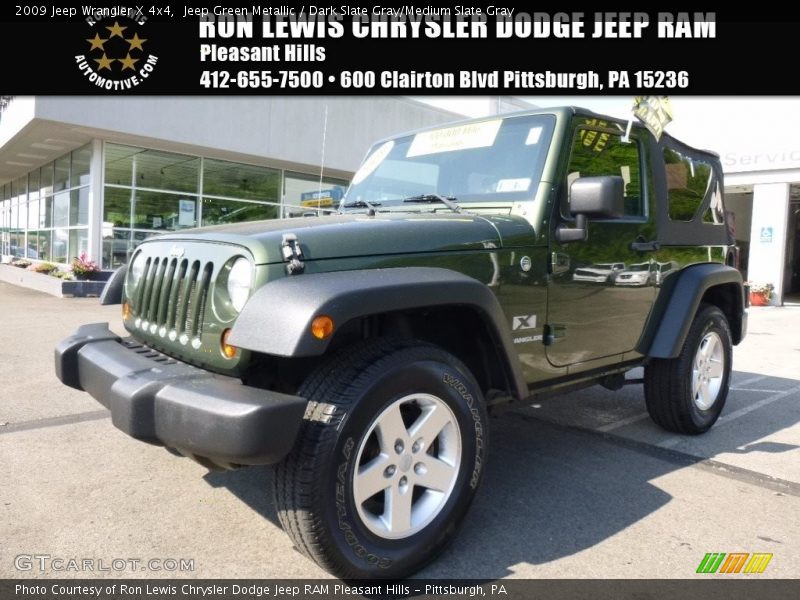 Jeep Green Metallic / Dark Slate Gray/Medium Slate Gray 2009 Jeep Wrangler X 4x4