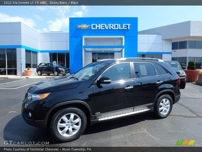 Ebony Black / Black 2012 Kia Sorento LX V6 AWD