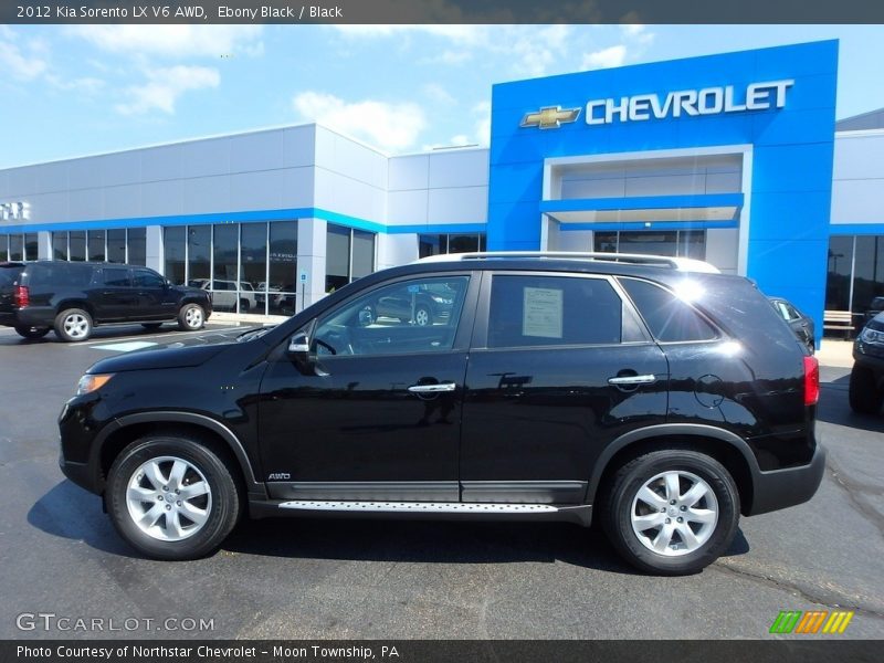 Ebony Black / Black 2012 Kia Sorento LX V6 AWD