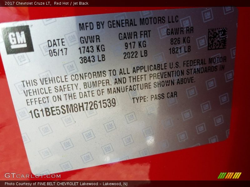 Red Hot / Jet Black 2017 Chevrolet Cruze LT
