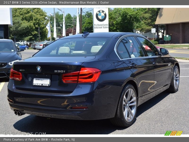 Mediterranean Blue Metallic / Oyster 2017 BMW 3 Series 320i xDrive Sedan