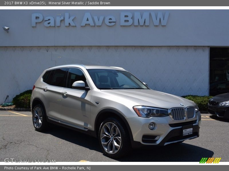 Mineral Silver Metallic / Saddle Brown 2017 BMW X3 xDrive35i