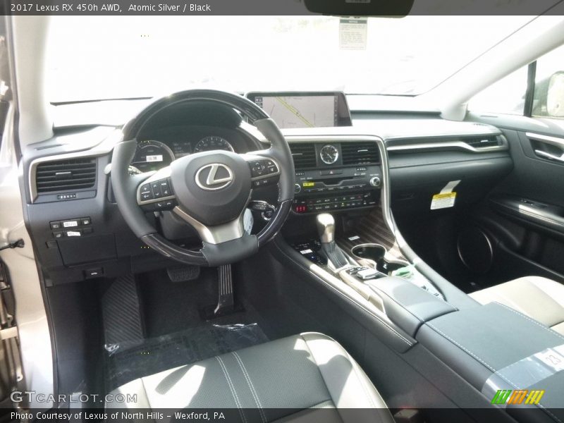 Atomic Silver / Black 2017 Lexus RX 450h AWD