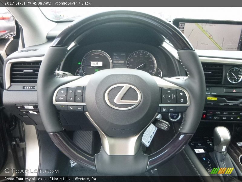 Atomic Silver / Black 2017 Lexus RX 450h AWD