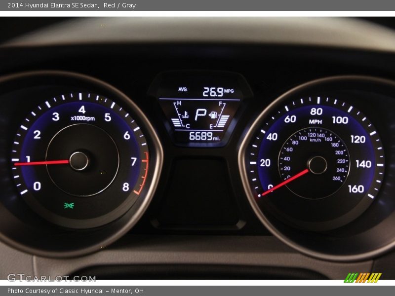 Red / Gray 2014 Hyundai Elantra SE Sedan