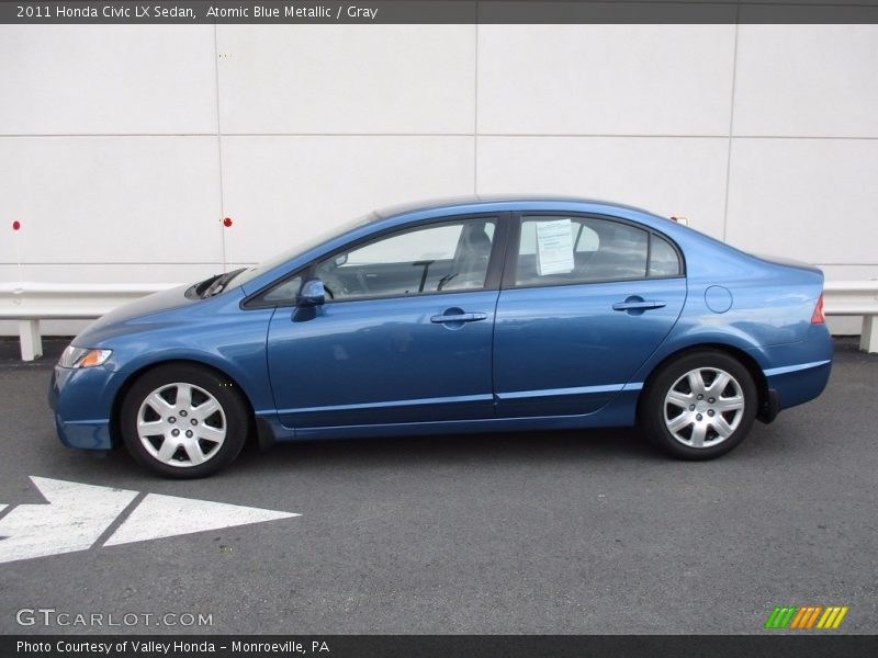 Atomic Blue Metallic / Gray 2011 Honda Civic LX Sedan
