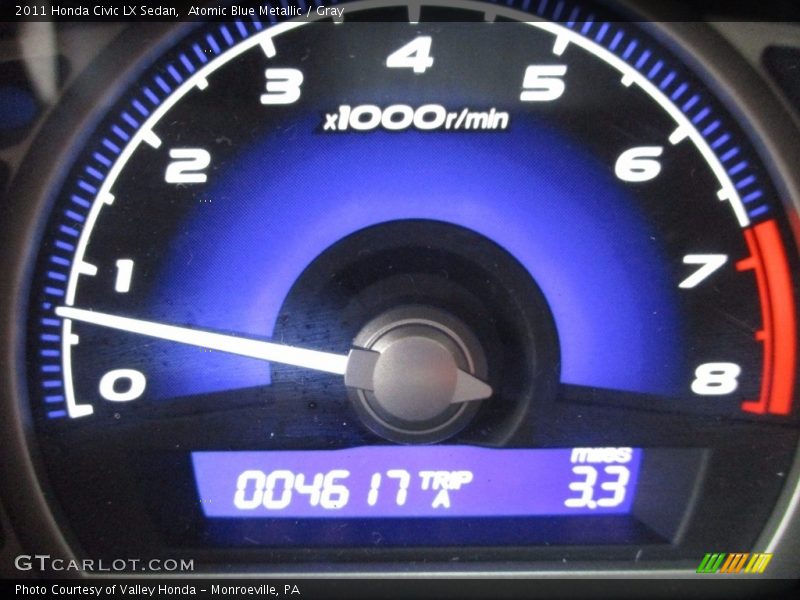 Atomic Blue Metallic / Gray 2011 Honda Civic LX Sedan