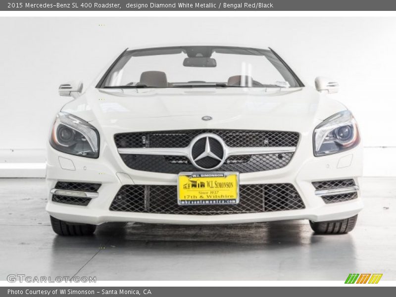 designo Diamond White Metallic / Bengal Red/Black 2015 Mercedes-Benz SL 400 Roadster