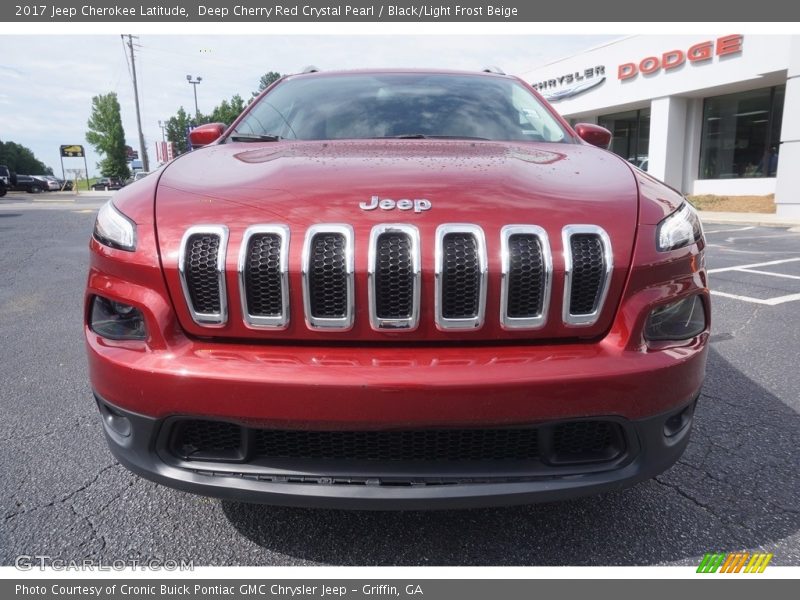 Deep Cherry Red Crystal Pearl / Black/Light Frost Beige 2017 Jeep Cherokee Latitude