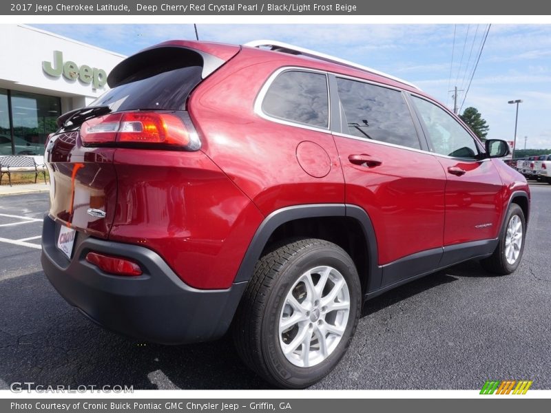 Deep Cherry Red Crystal Pearl / Black/Light Frost Beige 2017 Jeep Cherokee Latitude