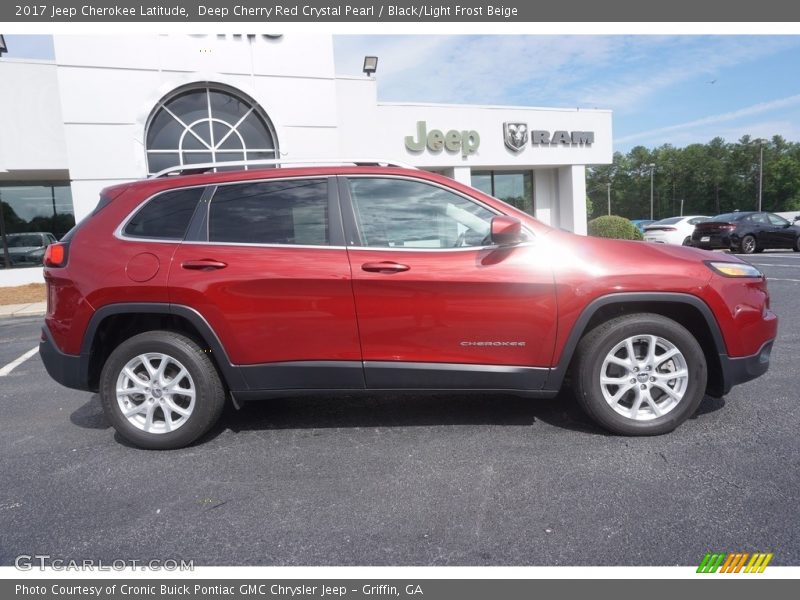 Deep Cherry Red Crystal Pearl / Black/Light Frost Beige 2017 Jeep Cherokee Latitude