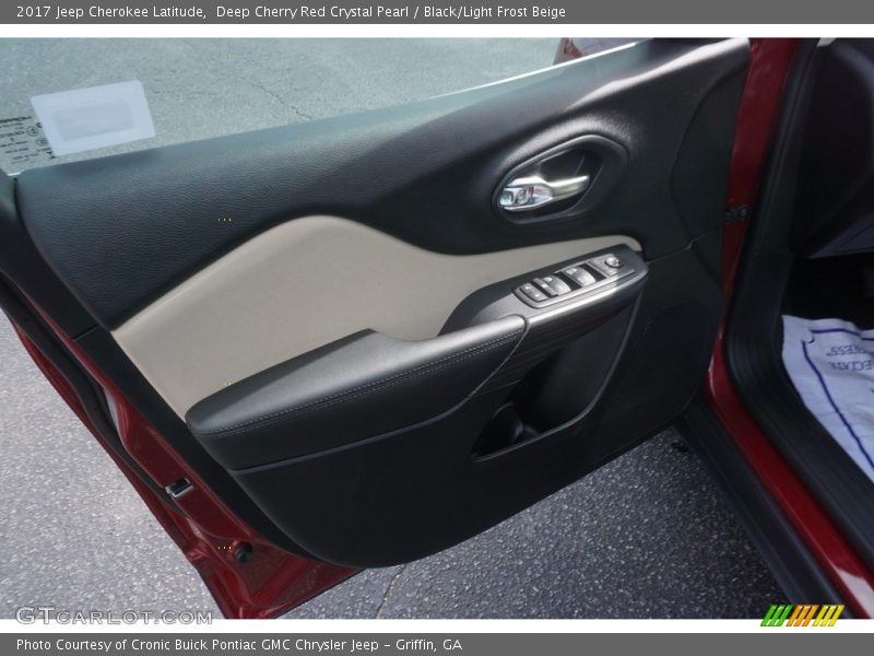 Deep Cherry Red Crystal Pearl / Black/Light Frost Beige 2017 Jeep Cherokee Latitude
