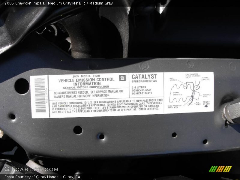 Medium Gray Metallic / Medium Gray 2005 Chevrolet Impala