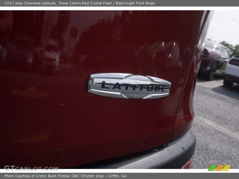 Deep Cherry Red Crystal Pearl / Black/Light Frost Beige 2017 Jeep Cherokee Latitude