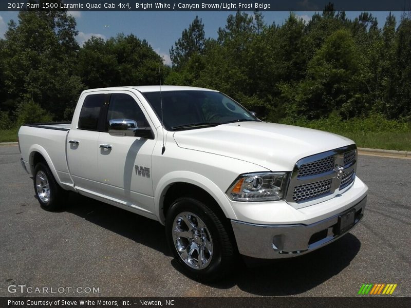 Bright White / Canyon Brown/Light Frost Beige 2017 Ram 1500 Laramie Quad Cab 4x4