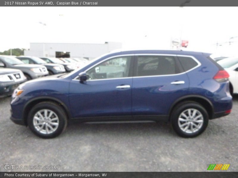 Caspian Blue / Charcoal 2017 Nissan Rogue SV AWD