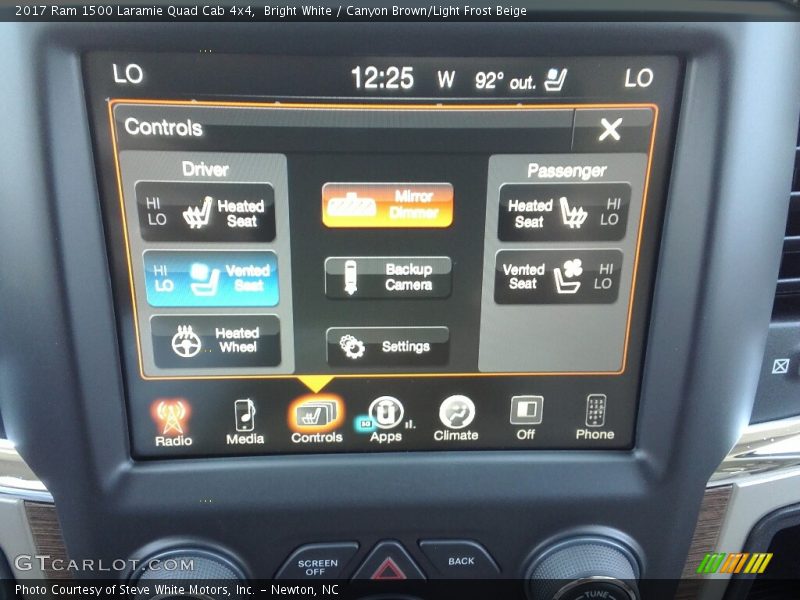 Controls of 2017 1500 Laramie Quad Cab 4x4