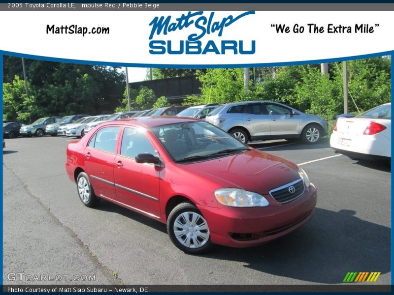 Impulse Red / Pebble Beige 2005 Toyota Corolla LE