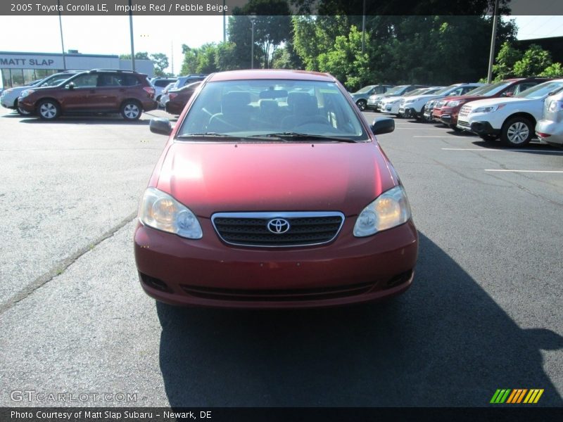 Impulse Red / Pebble Beige 2005 Toyota Corolla LE