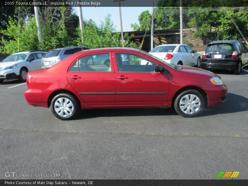 Impulse Red / Pebble Beige 2005 Toyota Corolla LE