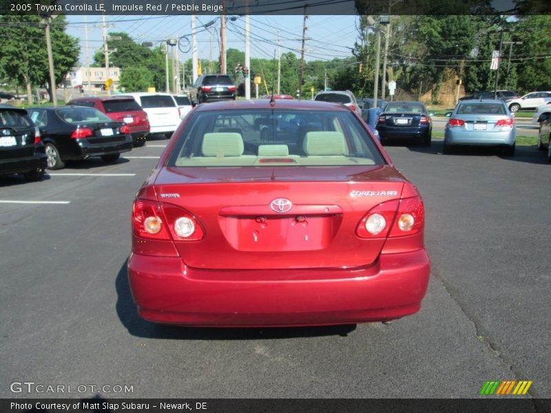 Impulse Red / Pebble Beige 2005 Toyota Corolla LE
