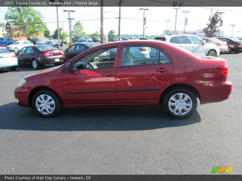 Impulse Red / Pebble Beige 2005 Toyota Corolla LE