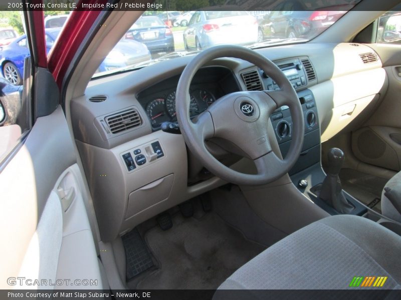 Impulse Red / Pebble Beige 2005 Toyota Corolla LE