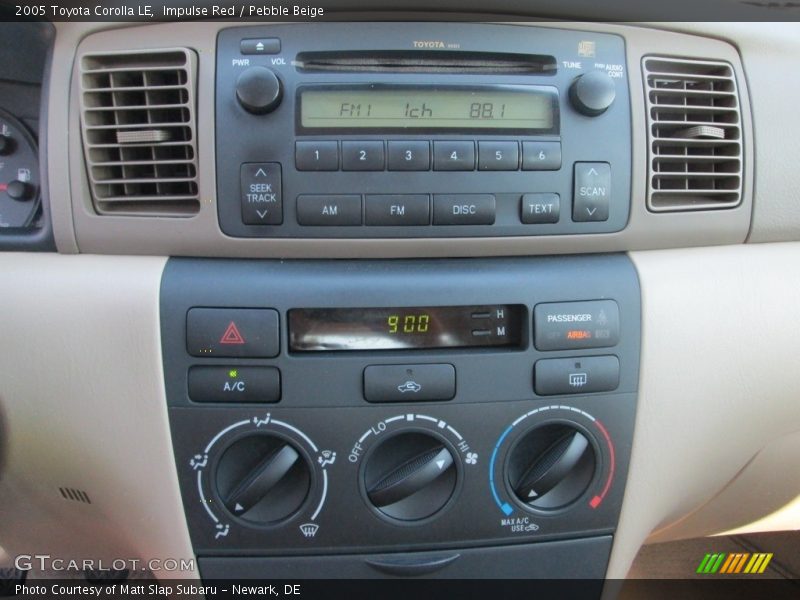 Impulse Red / Pebble Beige 2005 Toyota Corolla LE