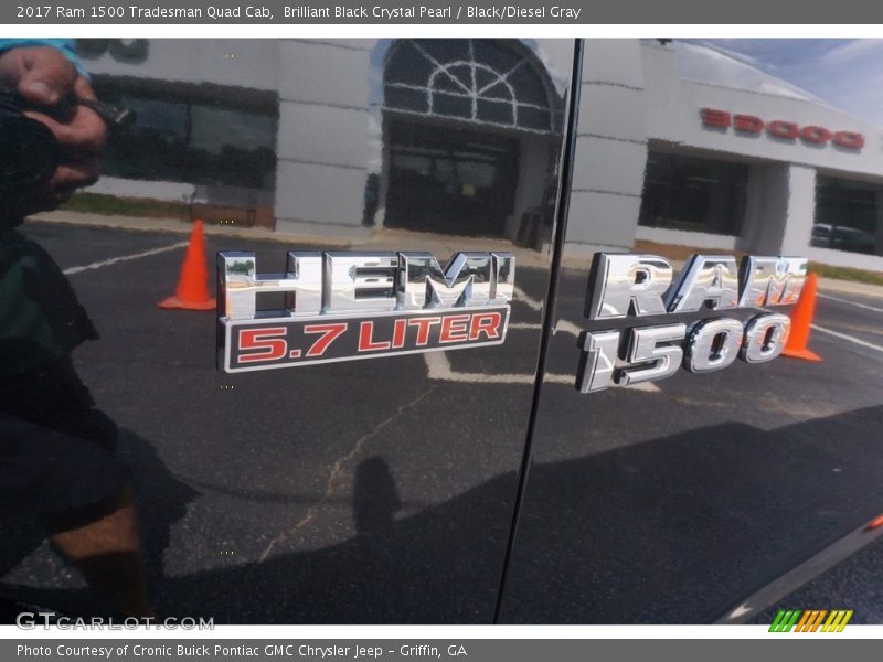 Brilliant Black Crystal Pearl / Black/Diesel Gray 2017 Ram 1500 Tradesman Quad Cab