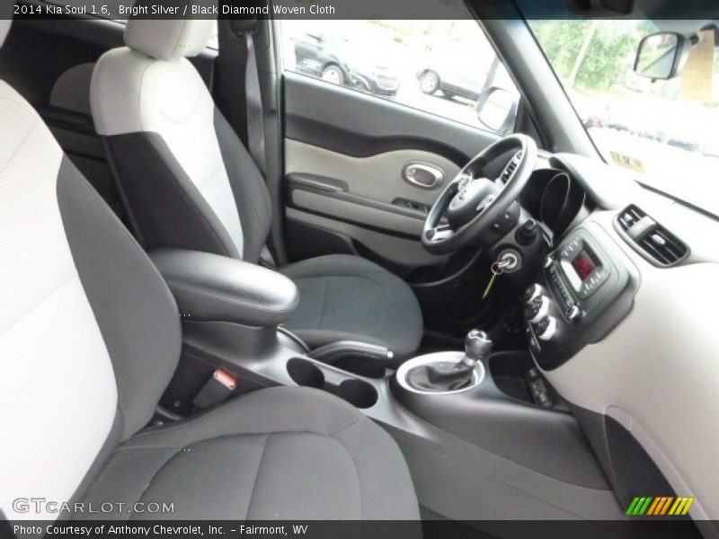 Bright Silver / Black Diamond Woven Cloth 2014 Kia Soul 1.6