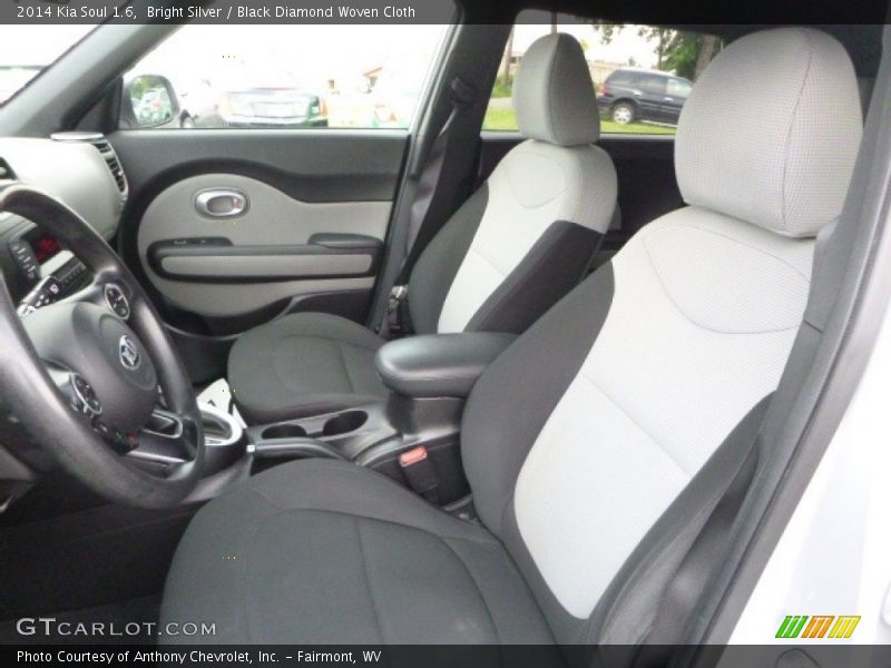 Bright Silver / Black Diamond Woven Cloth 2014 Kia Soul 1.6