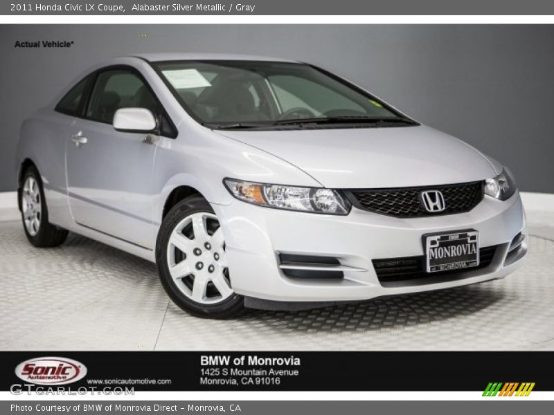 Alabaster Silver Metallic / Gray 2011 Honda Civic LX Coupe