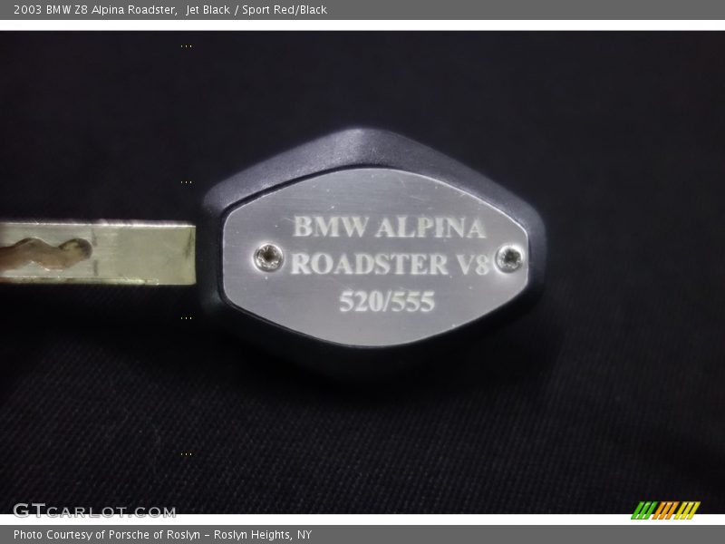 Info Tag of 2003 Z8 Alpina Roadster