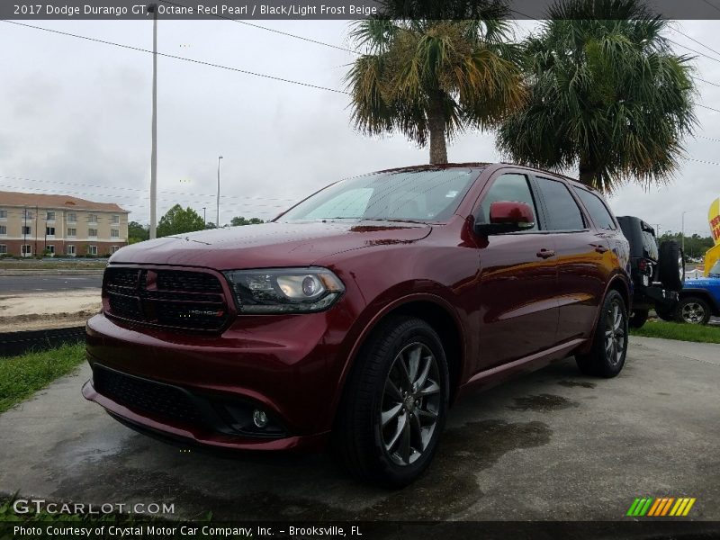 Octane Red Pearl / Black/Light Frost Beige 2017 Dodge Durango GT