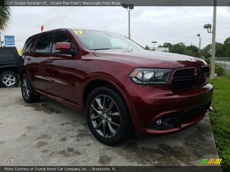 Octane Red Pearl / Black/Light Frost Beige 2017 Dodge Durango GT
