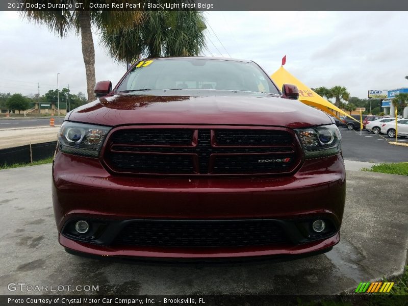 Octane Red Pearl / Black/Light Frost Beige 2017 Dodge Durango GT