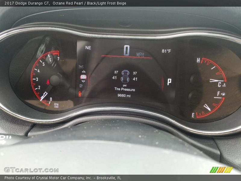 Octane Red Pearl / Black/Light Frost Beige 2017 Dodge Durango GT