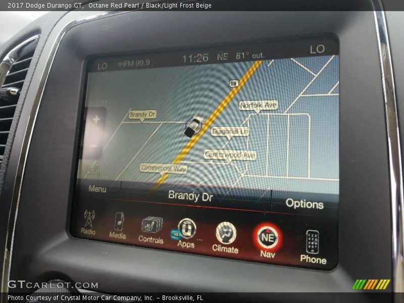 Octane Red Pearl / Black/Light Frost Beige 2017 Dodge Durango GT
